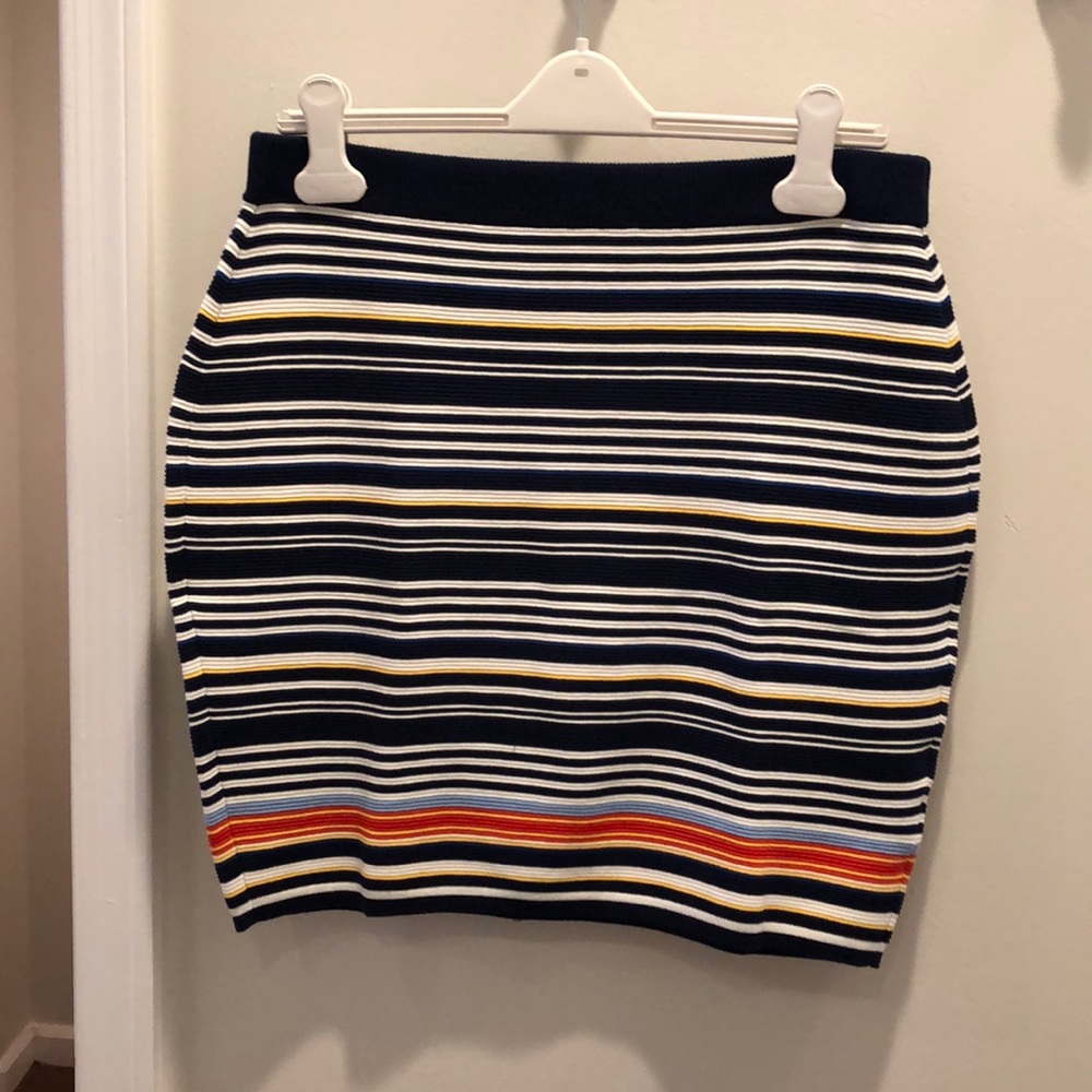 Lands End cotton striped pencil skirt size small